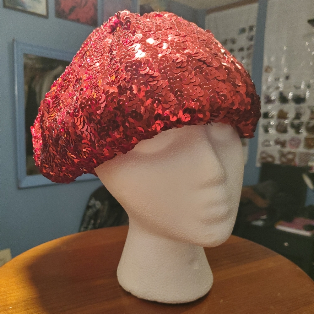 Vintage Sequin Red Berret